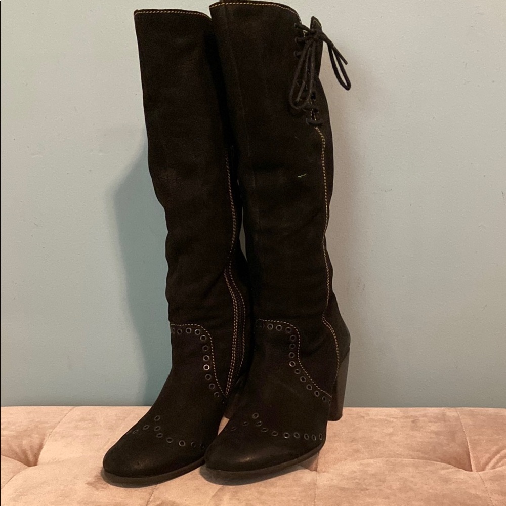 Fly London black suede tall boots